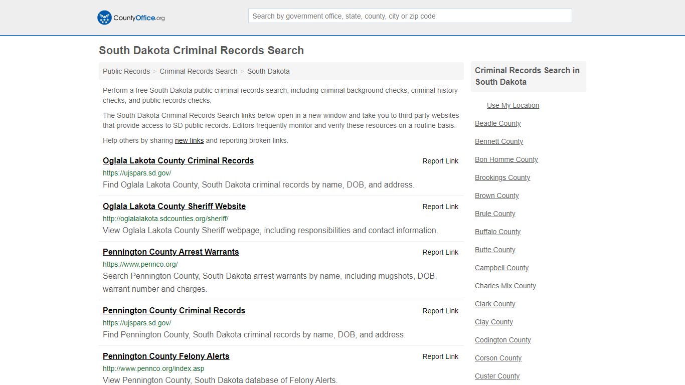 Criminal Records Search - South Dakota (Arrests, Jails ...