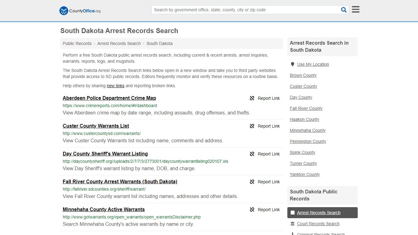 Arrest Records Search - South Dakota (Arrests & Mugshots)